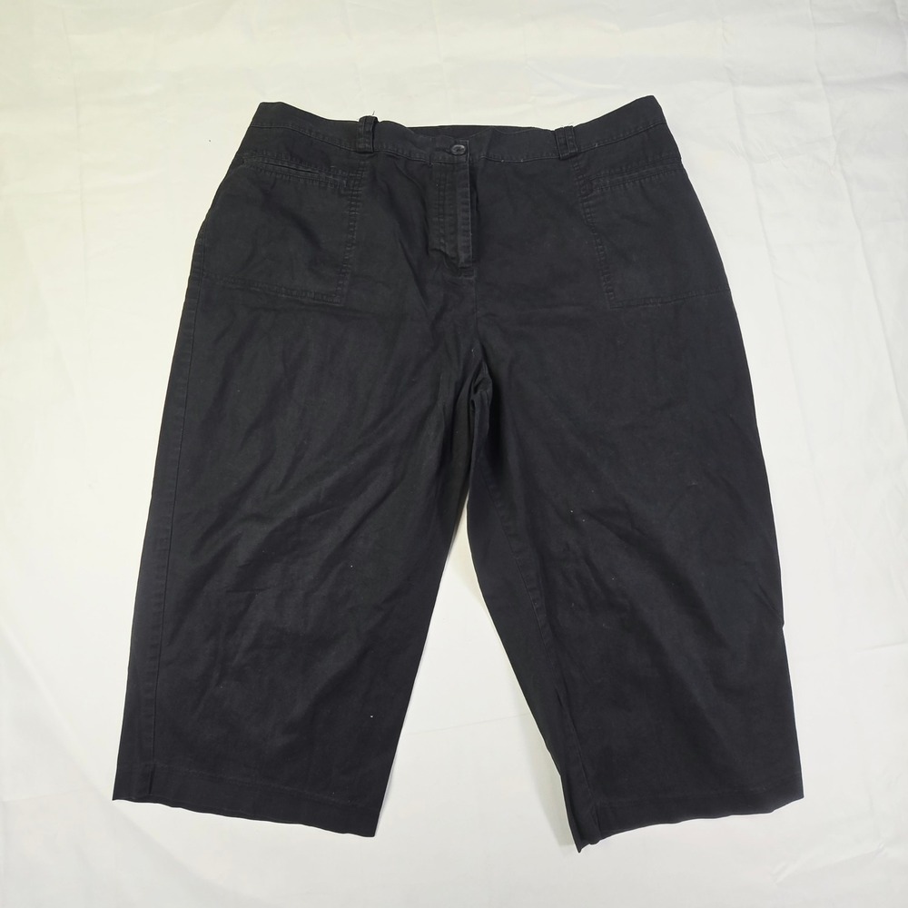 White Stag Stretch Capri Pants Women 18W Black Soot Cropped Casual